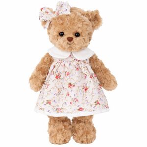 Мягкая игрушка Медвежонок Ханна в белом платье 35 см, Barbara Bukowski