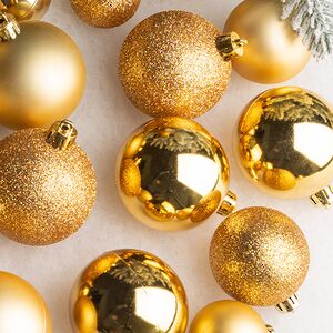 Набор пластиковых шаров Luminous - Золотой, 4-6 см, 30 шт Winter Deco фото 2