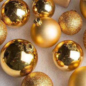 Набор пластиковых шаров Luminous - Золотой, 4-6 см, 30 шт Winter Deco фото 4