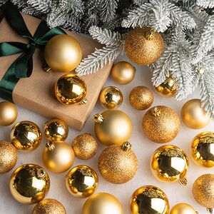 Набор пластиковых шаров Luminous - Золотой, 4-6 см, 30 шт Winter Deco фото 1