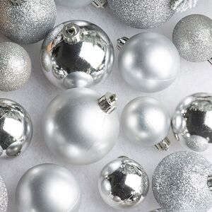 Набор пластиковых шаров Luminous - Серебряный, 4-6 см, 30 шт Winter Deco фото 2