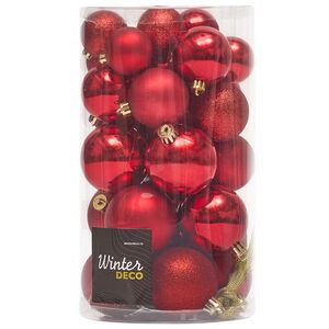 Набор пластиковых шаров Luminous - Красный, 4-6 см, 30 шт Winter Deco фото 3