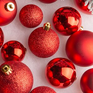 Набор пластиковых шаров Luminous - Красный, 4-6 см, 30 шт Winter Deco фото 2