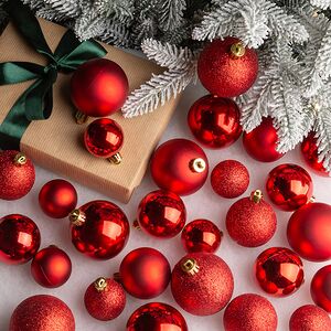 Набор пластиковых шаров Luminous - Красный, 4-6 см, 30 шт Winter Deco фото 1