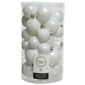 Набор пластиковых шаров Luminous - Белый, 4-6 см, 30 шт Winter Deco фото 2