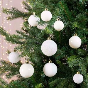 Набор пластиковых шаров Luminous - Белый, 4-6 см, 30 шт Winter Deco фото 3
