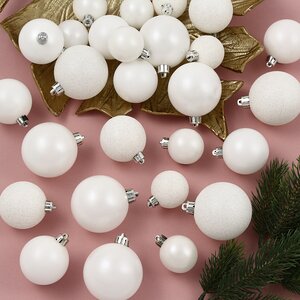 Набор пластиковых шаров Luminous - Белый, 4-6 см, 30 шт Winter Deco фото 1