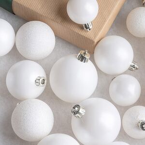 Набор пластиковых шаров Luminous - Белый, 4-6 см, 30 шт Winter Deco фото 2