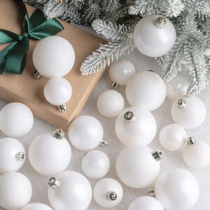 Набор пластиковых шаров Luminous - Белый, 4-6 см, 30 шт Winter Deco фото 1