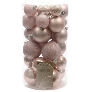 Набор пластиковых шаров Luminous - Розовый Бутон, 4-6 см, 30 шт Winter Deco фото 2