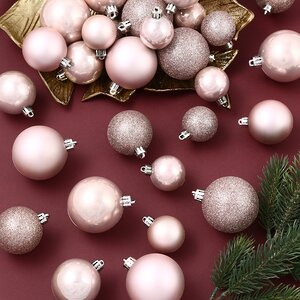 Набор пластиковых шаров Luminous - Розовый Бутон, 4-6 см, 30 шт Winter Deco фото 1