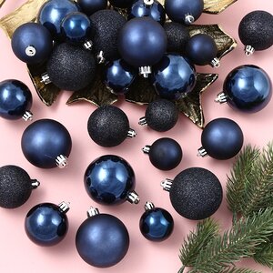 Набор пластиковых шаров Luminous - Синий Бархат, 4-6 см, 30 шт Winter Deco фото 1