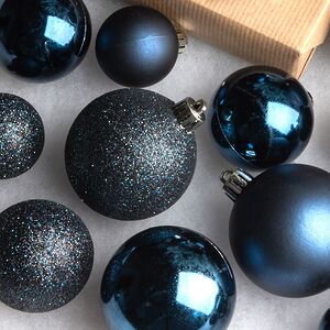 Набор пластиковых шаров Luminous - Синий Бархат, 4-6 см, 30 шт Winter Deco фото 2