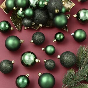 Набор пластиковых шаров Luminous - Зеленый Бархат, 4-6 см, 30 шт