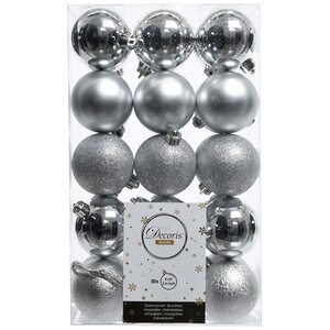 Коллекция пластиковых шаров Gracy - Silver 6 см, 30 шт, mix Kaemingk/Winter Deco фото 4