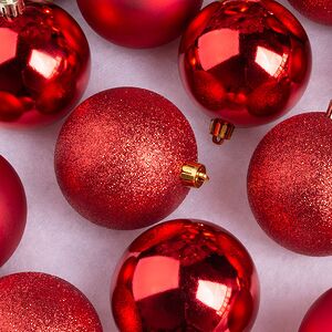 Набор пластиковых шаров Grande Collection - Красный 8 см, 34 шт, mix Winter Deco фото 2