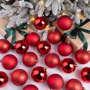 Набор пластиковых шаров Grande Collection - Красный 8 см, 34 шт, mix Winter Deco фото 1