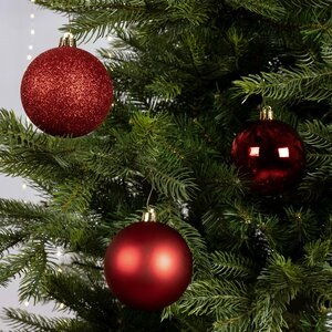 Набор пластиковых шаров Grande Collection - Красный 8 см, 34 шт, mix Winter Deco фото 2