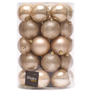 Набор пластиковых шаров Grande Collection - Перламутровый, 8 см, 34 шт Winter Deco фото 3