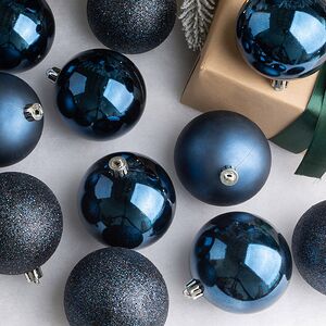 Набор пластиковых шаров Grande Collection - Синий Бархат, 8 см, 34 шт Winter Deco фото 4