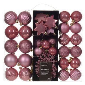  Набор пластиковых шаров Charmel 4-9 см розовый бархат, 40 шт