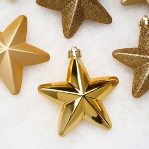 Елочные игрушки Золотые Звезды 8 см, 6 шт, подвеска, пластик Winter Deco фото 5