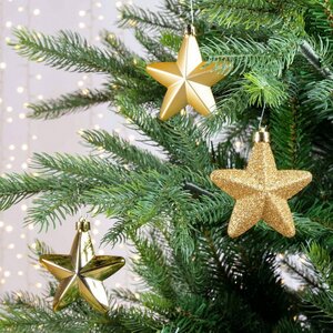 Набор елочных игрушек Золотые Звезды 8 см, 6 шт, подвеска Winter Deco фото 2