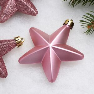 Елочные игрушки Звезды 8 см розовый бархат, 6 шт Kaemingk (Кейминг) фото 4