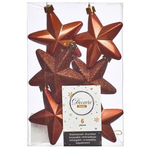 Набор елочных игрушек Звезды 8 см terra brown 6 шт, подвеска Kaemingk (Кейминг) фото 3