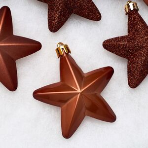 Набор елочных игрушек Звезды 8 см terra brown 6 шт, подвеска Kaemingk (Кейминг) фото 5