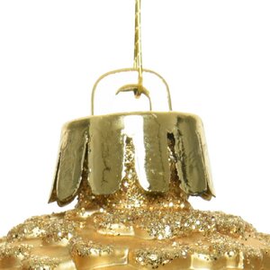 Елочная игрушка Шишка Alto - Золотая 8 см, 6 шт, пластик, подвеска Winter Deco фото 4