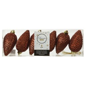 Елочная игрушка Шишка Alto - Terra Brown 8 см, 6 шт, пластик, подвеска