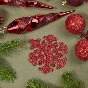 Набор елочных игрушек Glory Brilliance 50 шт красный, 5-16 см, пластик Kaemingk фото 8