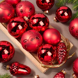Набор стеклянных елочных игрушек Holiday Brilliance 6-7 см красный, 20 шт Kaemingk фото 5