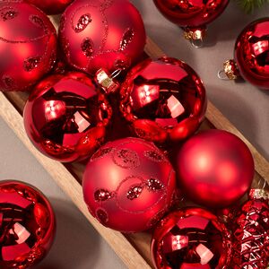 Набор стеклянных елочных игрушек Holiday Brilliance 6-7 см красный, 20 шт Kaemingk фото 2