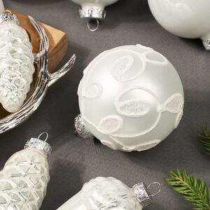 Набор стеклянных елочных игрушек Holiday Brilliance 6-7 см белый, 20 шт Kaemingk фото 5