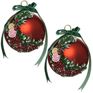 Набор стеклянных шаров Christmas Carol 8 см, 2 шт Kaemingk фото 1
