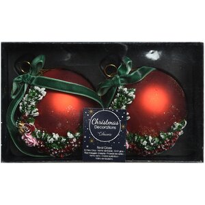 Набор стеклянных шаров Christmas Carol 8 см, 2 шт Kaemingk фото 2