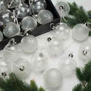 Набор стеклянных шаров Снежная Королева 8 см, 12 шт Kaemingk фото 1