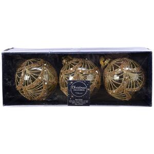 Набор стеклянных шаров Di Ampezzo: Crystal 8 см, 3 шт Kaemingk фото 2