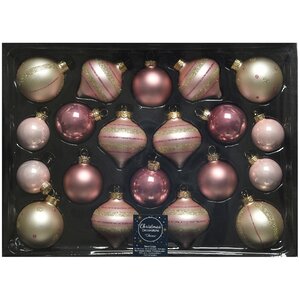 Набор стеклянных шаров Christmas Candy: Нежно-розовый, 4-6 см, 20 шт