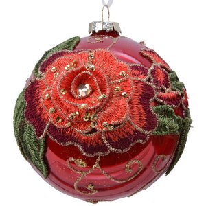 Стеклянный елочный шар Rosa Bourbon 10 см Kaemingk (Кейминг) фото 1