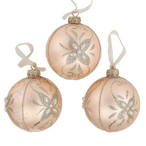 Набор стеклянных шаров Жемчужное Барокко 8 см, 3 шт Kaemingk фото 4