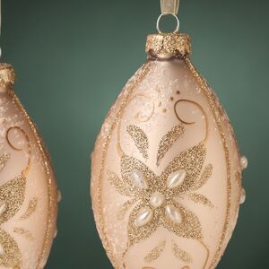 Набор елочных игрушек Сосульки Жемчужное Барокко 12 см, 2 шт, стекло, подвеска Kaemingk фото 5