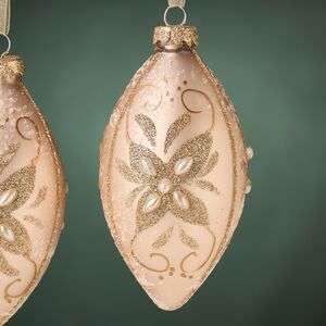 Набор елочных игрушек Сосульки Жемчужное Барокко 12 см, 2 шт, стекло, подвеска Kaemingk фото 2