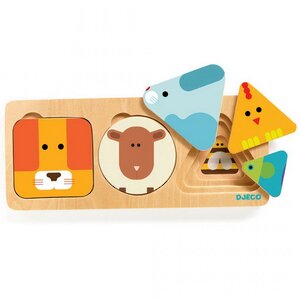 Рамка-вкладыш Животные, дерево DJECO (Джеко) фото 1