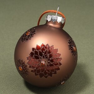 Набор стеклянных елочных игрушек Marguerite 6-10 см лесной орех, 3 шт, подвеска Kaemingk фото 4