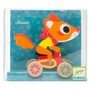 Игрушка-каталка Лисенок 16 см, дерево DJECO (Джеко) фото 2
