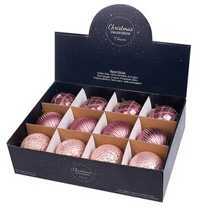 Набор стеклянных шаров Курбевуа 10 см розовый, 12 шт Kaemingk фото 7