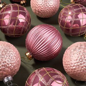 Набор стеклянных шаров Курбевуа 10 см розовый, 12 шт Kaemingk фото 2